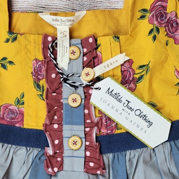 Matilda Jane x Joanna Gaines Floral Striped Down Home Tunic, Sz 4, New With Tags - Picture 5 of 9